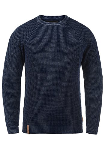 Indicode Rockford Herren Winter Pullover Strickpullover Grobstrick Pullover mit Rundhals-Ausschnitt, Größe:XL, Farbe:Navy (400) von Indicode