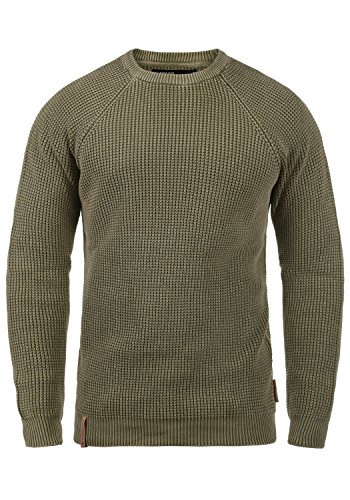 Indicode Rockford Herren Winter Pullover Strickpullover Grobstrick Pullover mit Rundhals-Ausschnitt, Größe:XXL, Farbe:Dark Olive (644) von Indicode