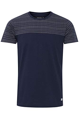 Indicode Rosto Herren T-Shirt Kurzarm Shirt mit Streifen aus 100% Baumwolle mit Rundhalsausschnitt, Größe:XXL, Farbe:Navy (400) von Indicode