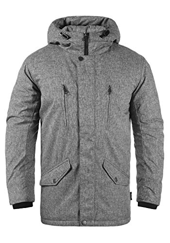 Indicode Scipio Herren Winterjacke Herrenjacke Jacke in Melange Optik mit Kapuze, Größe:M, Farbe:Light Grey Mix (913) von Indicode