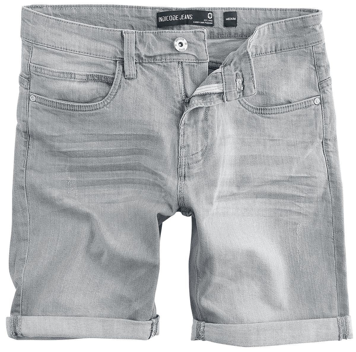 Indicode Short - INKaden - M bis XXL - für Männer - Größe L - hellgrau von Indicode