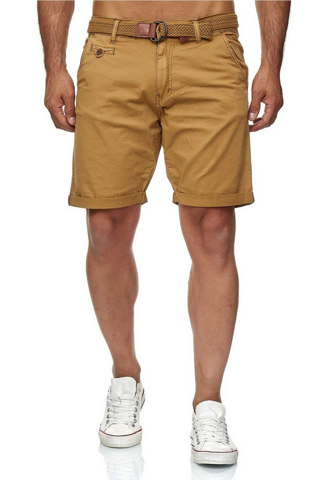 Indicode Shorts Herren kurze Hose mit Gürtel - Conor - Aus Baumwolle - Regular Fit Freizeithose - Sportlich eleganter Look - Bequemes Stretch Material von Indicode