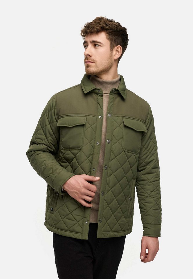 Indicode Steppjacke Herren INDome Herrenjacke Daunen-Optik Gestepptes Overshirt mit Kontrastfutter von Indicode