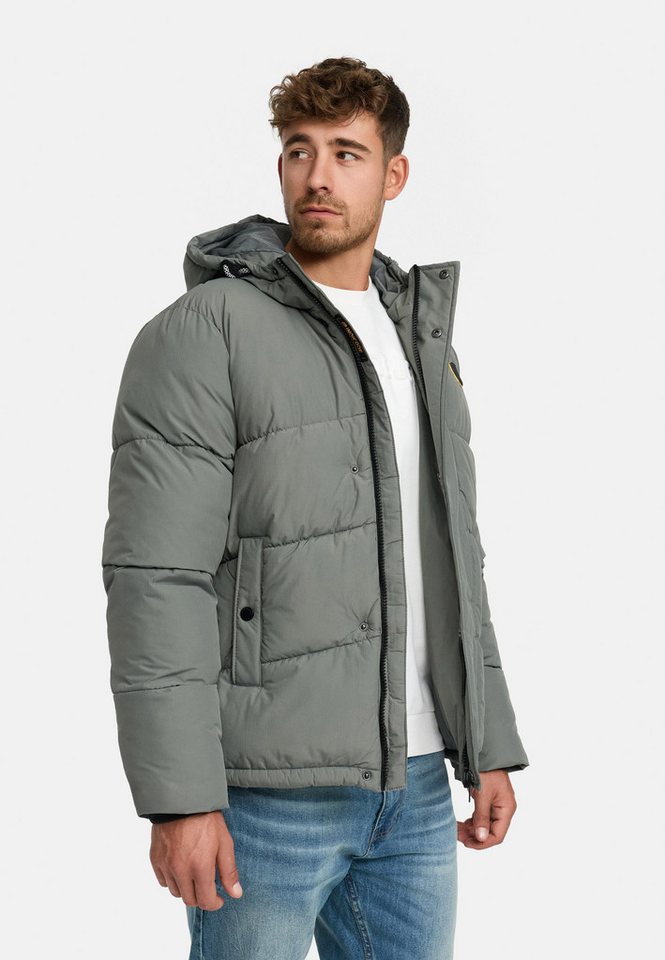 Indicode Steppjacke Herren INLaurits Jacket Herrenjacke Daunen-Optik mit Kapuze und sportiver Steppoptik von Indicode