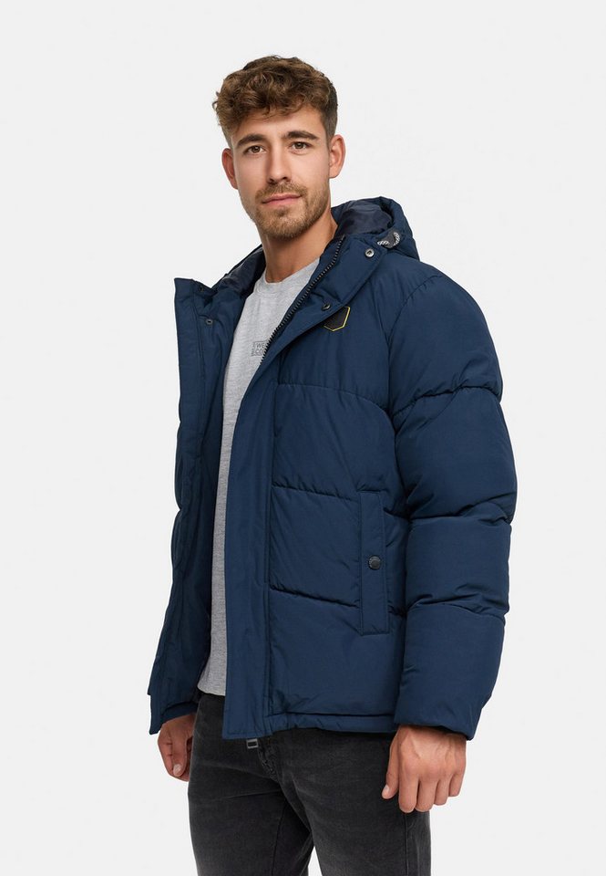 Indicode Steppjacke Herren INLaurits Jacket Herrenjacke Daunen-Optik mit Kapuze und sportiver Steppoptik von Indicode