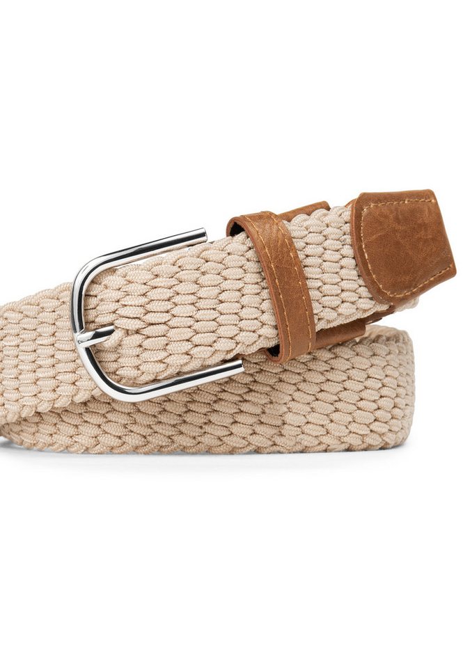 Indicode Stoffgürtel Herren Alvin Gürtel Canvas Belt (1-St) Elastischer Flechtgürtel - Stoffgürtel, dehnbarer Gürtel ohne Löcher von Indicode