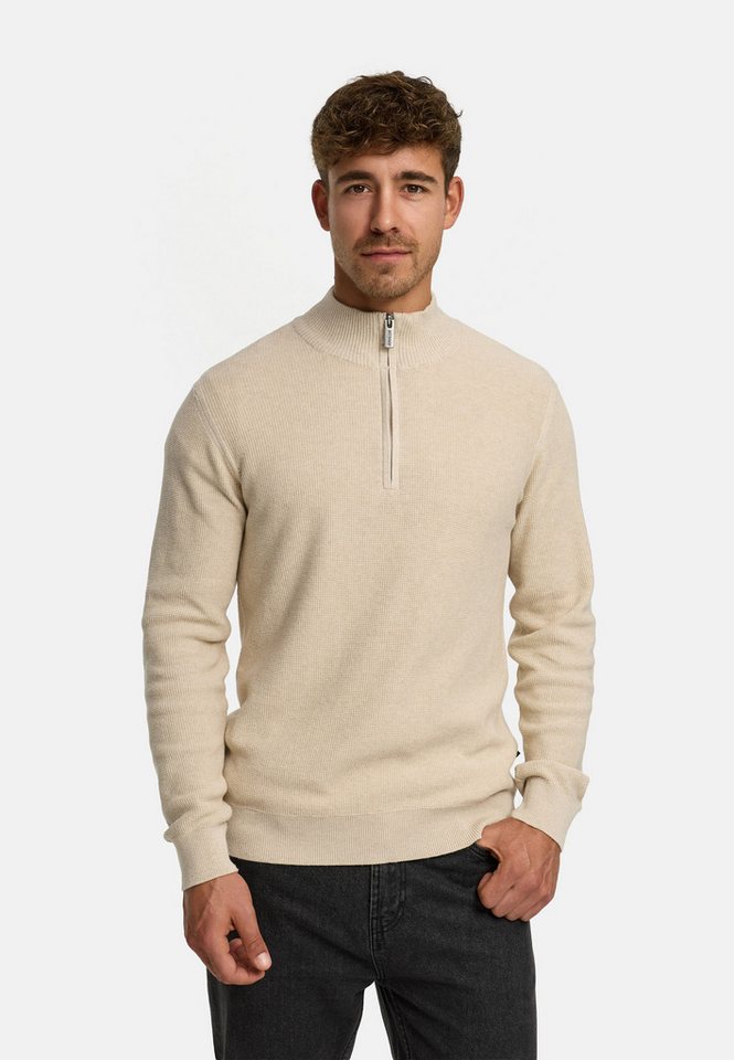 Indicode Strickpullover Herren INBull Pullover Herrenpullover Herrenpullover mit Reißverschlusskragen von Indicode