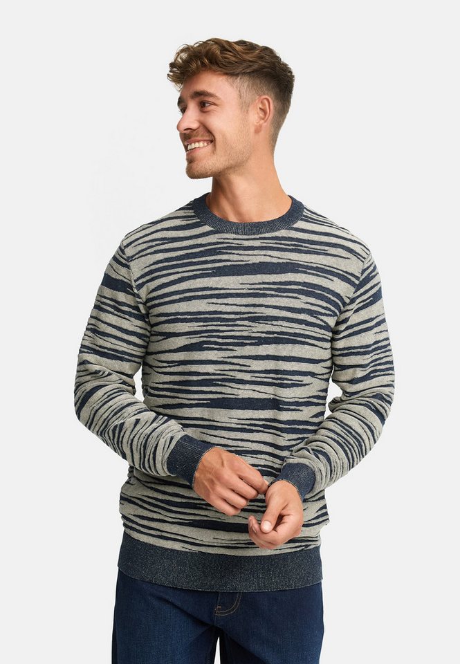 Indicode Strickpullover INCapowlax Herren-Strickpullover aus 100% Baumwolle mit modernem Streifenmuster Indicode Strickpullover INCapowlax Herren-Strickpullover aus 100% Baumwolle mit modernem Streifenmuster von Indicode