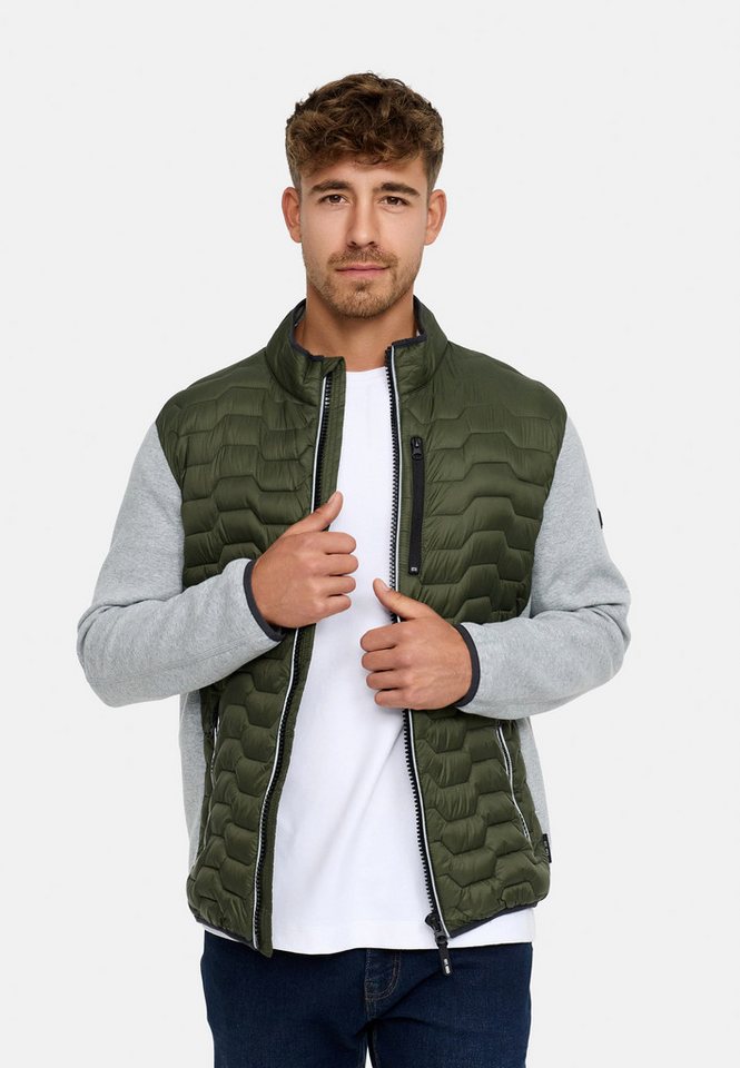 Indicode Strickpullover INErlando Sweatjacke mit gesteppter Front und Reißverschluss von Indicode