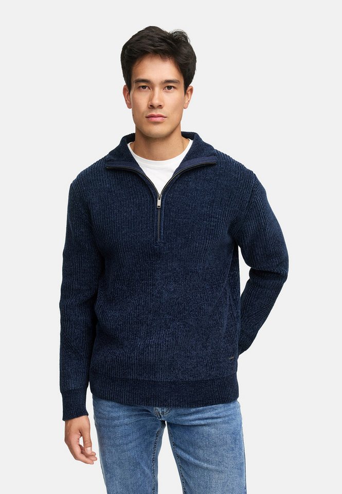 Indicode Strickpullover Herren INHunch Half Pullover Herrenpullover Strickpullover mit halbem Reißverschluss und Stehkragen von Indicode