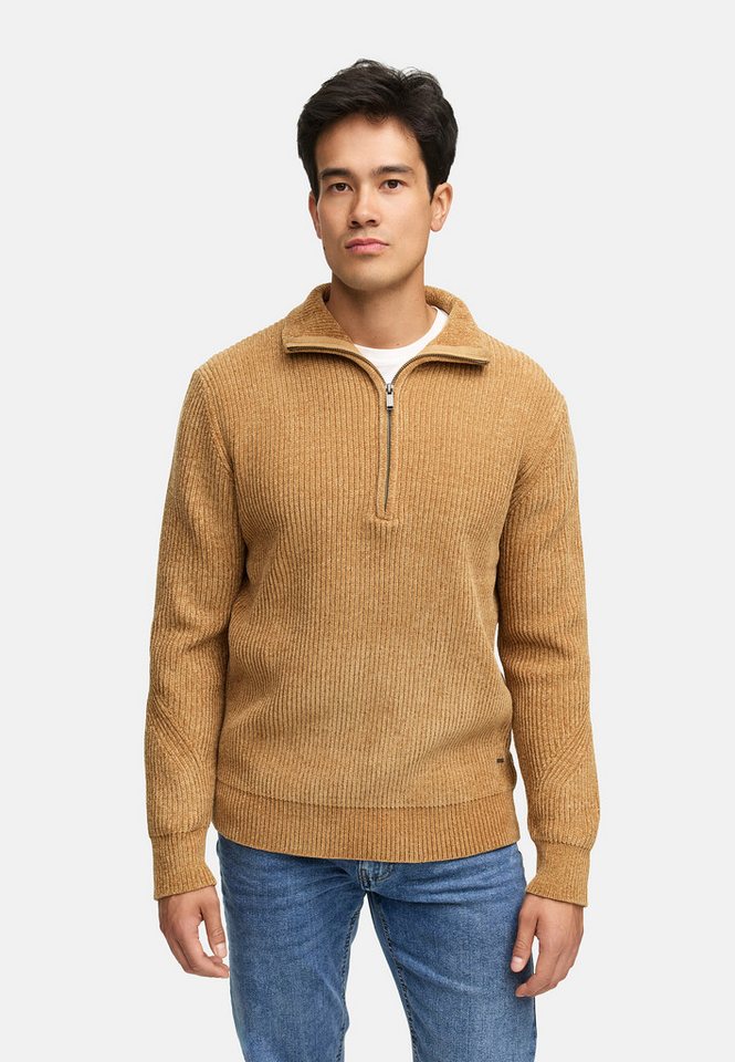 Indicode Strickpullover Herren INHunch Half Pullover Herrenpullover Strickpullover mit halbem Reißverschluss und Stehkragen von Indicode