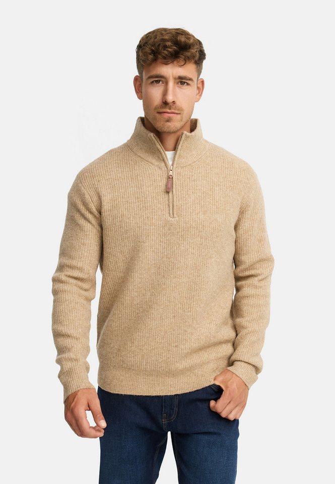 Indicode Strickpullover INPeace Half Zip mit Stehkragen und praktischem Half-Zip von Indicode