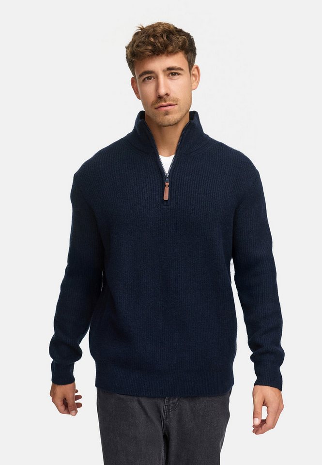 Indicode Strickpullover Herren INPeace Half Pullover Herrenpullover mit Stehkragen und praktischem Half-Zip von Indicode