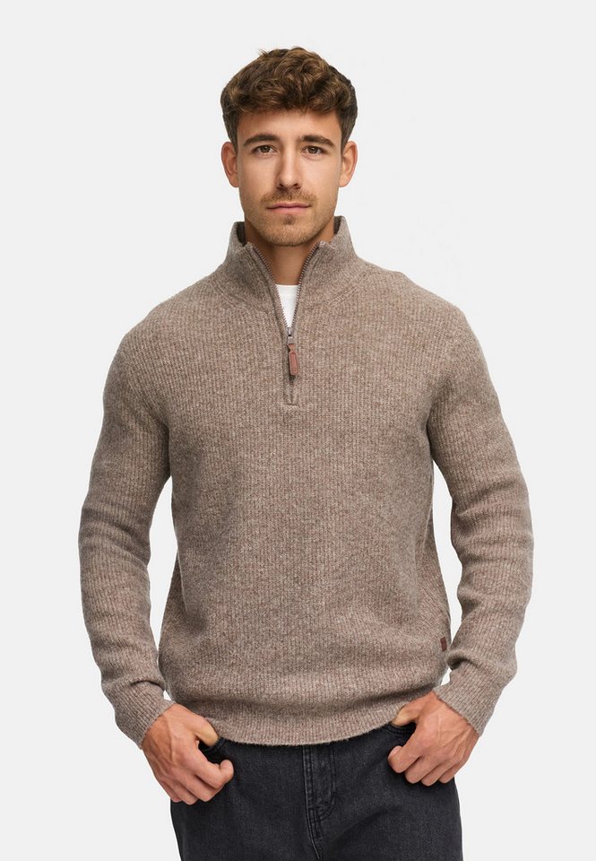 Indicode Strickpullover INPeace Half Zip mit Stehkragen und praktischem Half-Zip von Indicode