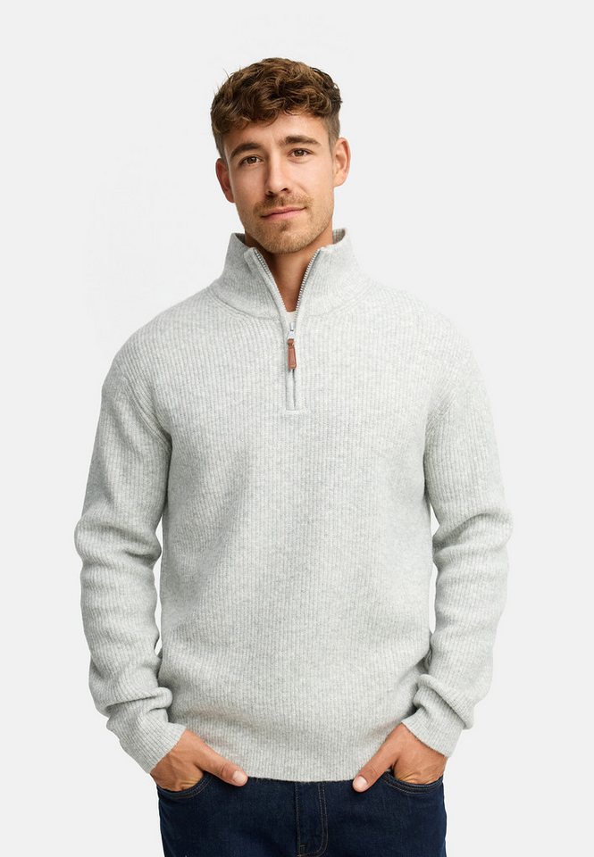 Indicode Strickpullover INPeace Half Zip mit Stehkragen und praktischem Half-Zip von Indicode