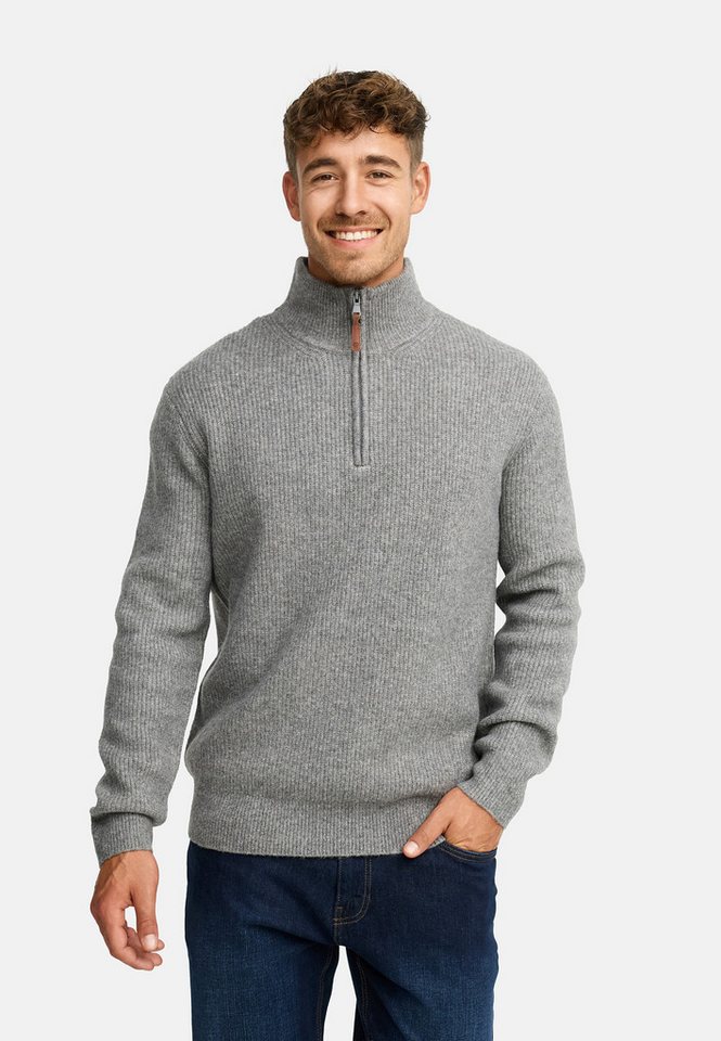 Indicode Strickpullover INPeace Half Zip mit Stehkragen und praktischem Half-Zip von Indicode