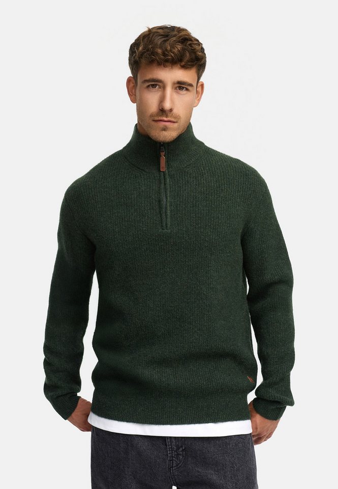 Indicode Strickpullover Herren INPeace Half Pullover Herrenpullover mit Stehkragen und praktischem Half-Zip von Indicode