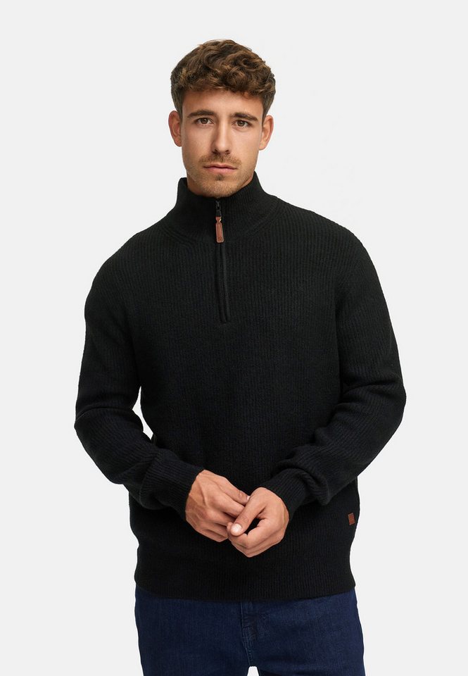Indicode Strickpullover INPeace Half Zip mit Stehkragen und praktischem Half-Zip von Indicode