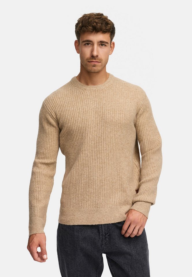 Indicode Strickpullover INPeace O-Neck mit Rundhalsausschnitt und klassischem Grobstrickmuster von Indicode
