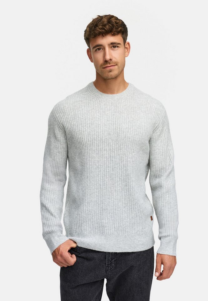 Indicode Strickpullover INPeace O-Neck mit Rundhalsausschnitt und klassischem Grobstrickmuster von Indicode