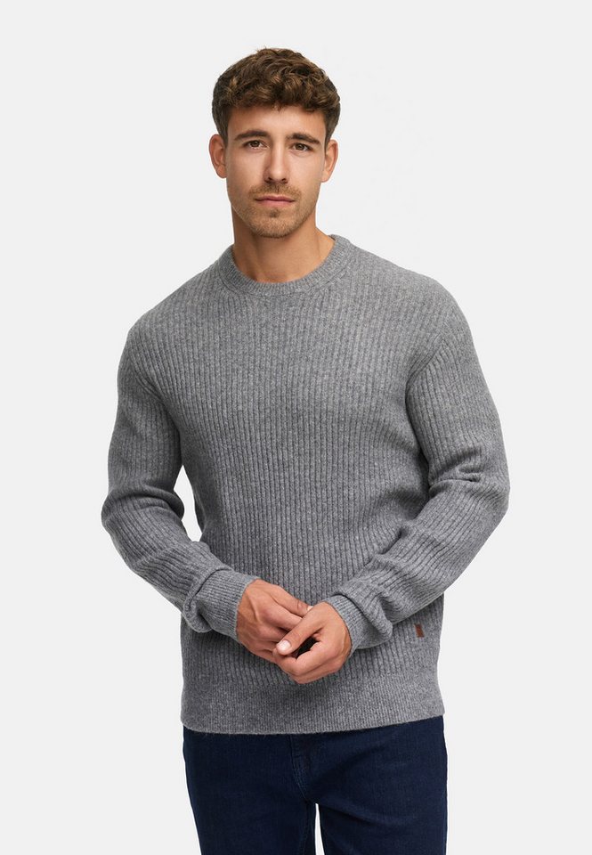 Indicode Strickpullover INPeace O-Neck mit Rundhalsausschnitt und klassischem Grobstrickmuster von Indicode