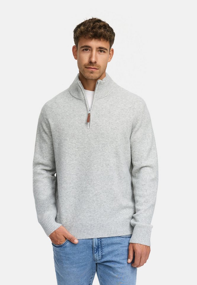 Indicode Strickpullover INTrax Half Zip Bequemer Strickpullover mit halbem Reißverschluss und hohem Kragen von Indicode