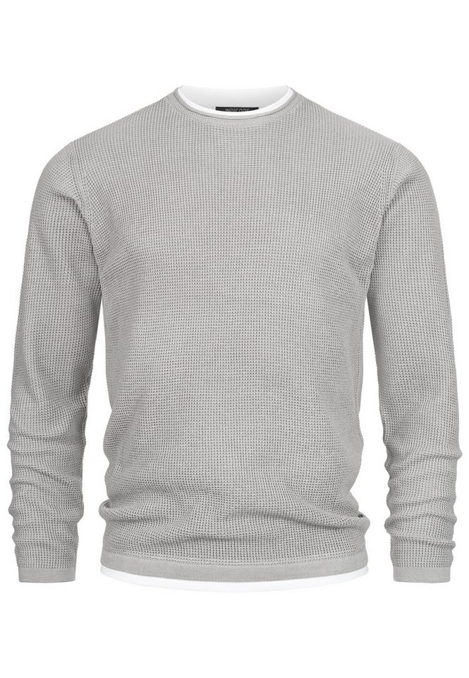 Indicode Strickpullover Herren INVillads Pullover Herrenpullover Strickpullover in moderner Two-in-One-Optik von Indicode