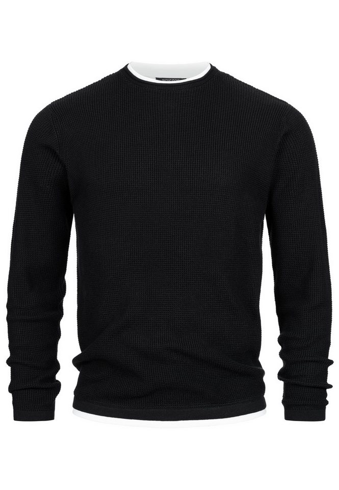 Indicode Strickpullover Herren INVillads Pullover Herrenpullover Strickpullover in moderner Two-in-One-Optik von Indicode