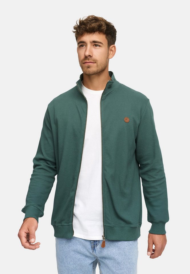 Indicode Sweatjacke INGuadalupe Cardigan mit dezentem Logoprint auf der Brust von Indicode