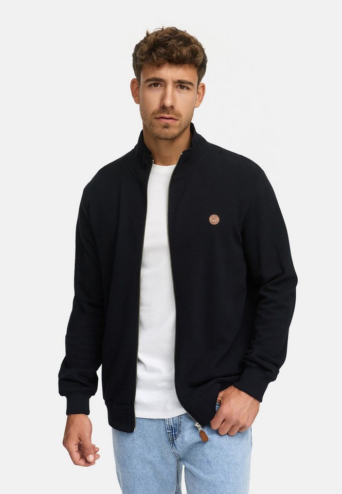 Indicode Strickjacke Herren INGuadalupe Cardigan Herrenstrickjacke mit dezentem Logoprint auf der Brust von Indicode