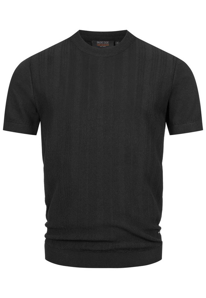 Indicode T-Shirt INVarson mit vertikalem Strickmuster für eine stilvolle Optik von Indicode