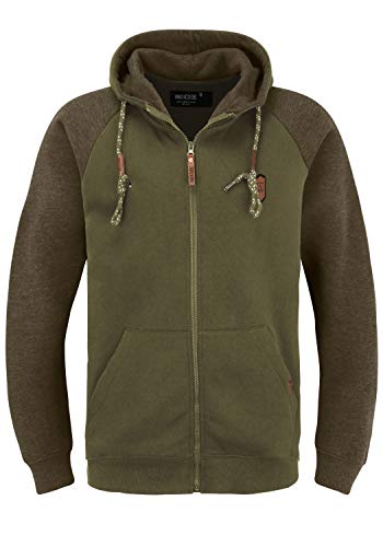 Indicode Terence Herren Sweatjacke Kapuzenjacke Hoodie mit Kapuze, Größe:L, Farbe:Army (600) von Indicode