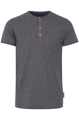 Indicode IDTony Herren T-Shirt Kurzarm Shirt mit Grandad-Ausschnitt Baumwollmischung Regular fit, Größe:M, Farbe:Grey Mix (914) von Indicode