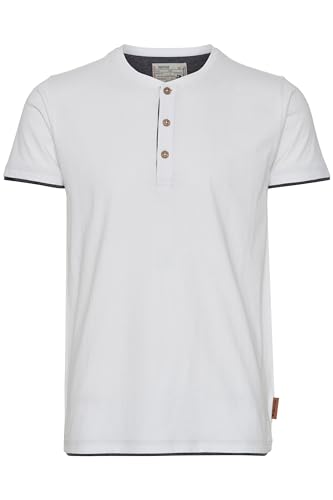 Indicode IDTony Herren T-Shirt Kurzarm Shirt mit Grandad-Ausschnitt Baumwollmischung Regular fit, Größe:M, Farbe:Off-White (002) von Indicode