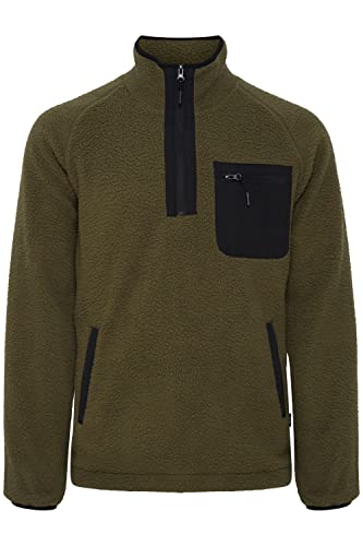 Indicode Trout Herren Fleecejacke Sweatjacke Jacke mit Stehkragen, Größe:M, Farbe:Army (600) von Indicode