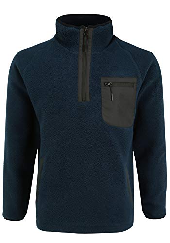 Indicode Trout Herren Fleecejacke Sweatjacke Jacke mit Stehkragen, Größe:M, Farbe:Navy (400) von Indicode