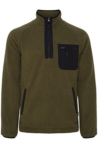 Indicode Trout Herren Fleecejacke Sweatjacke Jacke mit Stehkragen, Größe:S, Farbe:Army (600) von Indicode