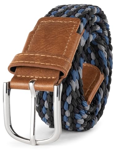 Indicode Unisex Anders Gürtel 40mm breit | Metall Gürtelschnalle & Kunstleder-Riemen Navy, 85 von Indicode