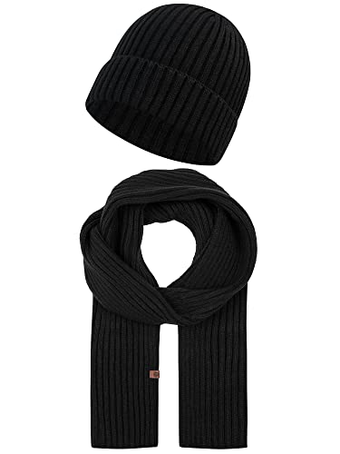 Indicode Unisex Geyser Winter-Set Mütze & Schal | Strick Wintermütze Winterschal Black OS Indicode Unisex Geyser Winter-Set Mütze & Schal | Strick Wintermütze Winterschal Black OS von Indicode