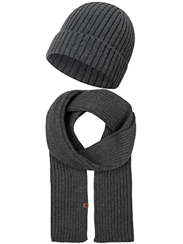 Indicode Unisex Geyser Winter-Set Mütze & Schal | Strick Wintermütze Winterschal Charcoal Mix OS Indicode Unisex Geyser Winter-Set Mütze & Schal | Strick Wintermütze Winterschal Charcoal Mix OS von Indicode