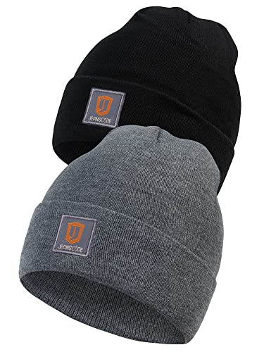 Indicode Unisex Vulcano 2er-Pack Winter Mütze | Wintermütze Strickmütze Beanie Lt Grey Mix/Black OS von Indicode