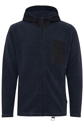 Indicode Wilmot Herren Fleecejacke Sweatjacke Jacke mit Kapuze, Größe:L, Farbe:Navy Mix (420) von Indicode