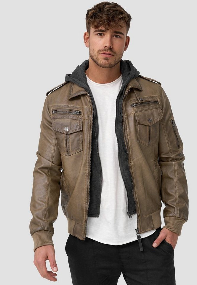 Indicode Winterjacke Aaron mit gerippten Ärmel - und Saumabschluss von Indicode