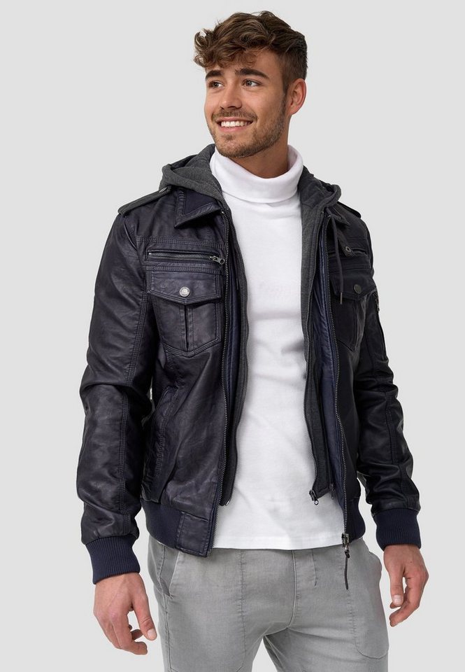 Indicode Winterjacke Aaron mit gerippten Ärmel - und Saumabschluss von Indicode