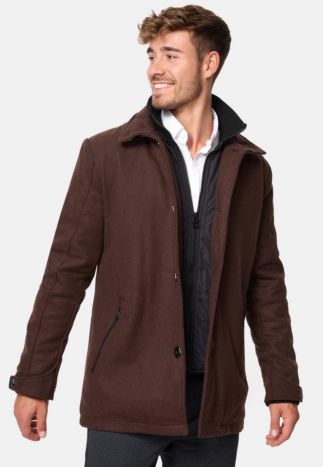 Indicode Wollmantel Brittany mit wattierter Innenjacke und Zippertaschen Indicode Wollmantel Brittany mit wattierter Innenjacke und Zippertaschen von Indicode