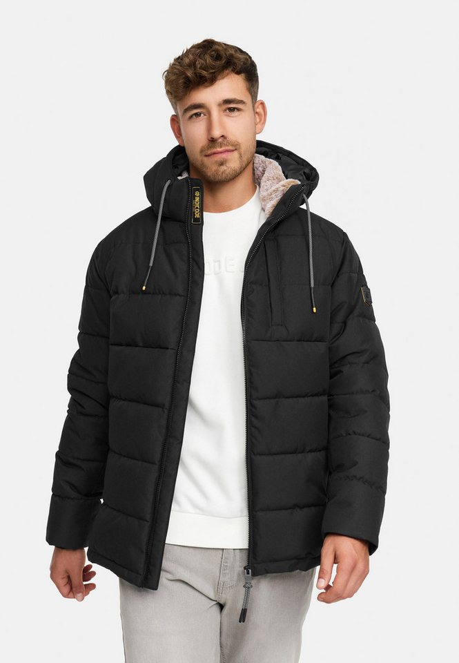 Indicode Winterjacke Herren INHebero Jacke Winter Herrenjacke Wattierte Steppjacke mit Kapuze und Reißverschluss von Indicode