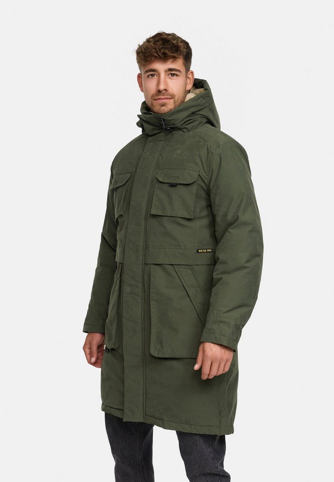 Indicode Parka Herren INKristof Herrenparka Herrenjacke Langer Parka mit wärmender Wattierung von Indicode