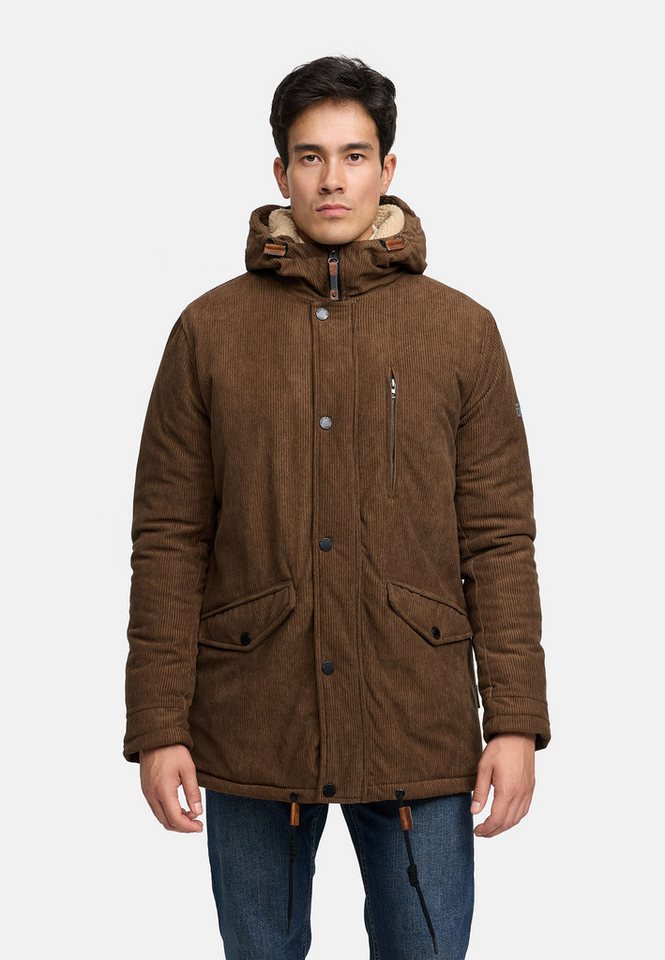 Indicode Winterjacke Herren INLedley Jacke Winter Herrenjacke Mit warmem Teddyfutter und verstellbarer Kapuze von Indicode