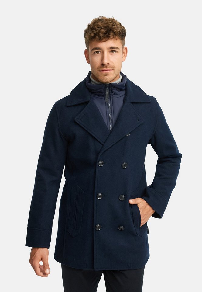 Indicode Wollmantel INLunil Herren Mantel mit Stepp-Optik, Winterjacke,Übergangsjacke von Indicode