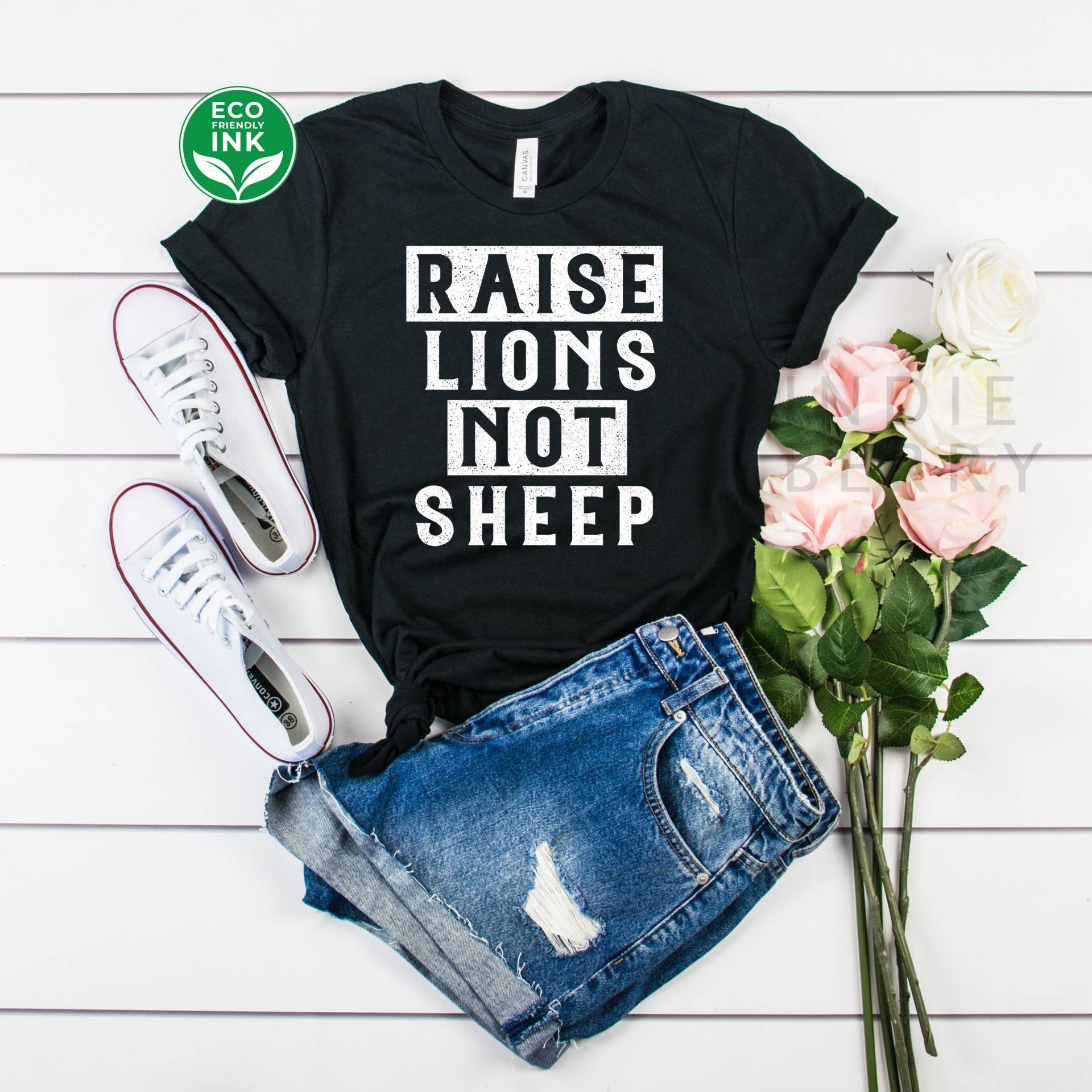 American Patriot Raise Lions Not Sheep Patriotic Lion Shirt/Sweatshirt Langarm Hoodie Kinder von IndieBerry